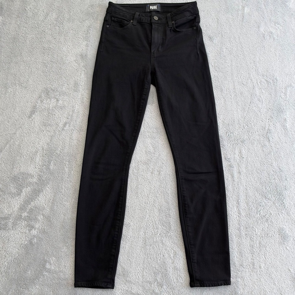 Paige Jeans High Rise Muse Womens 24 Black Skinny Black Shadow Denim W2139